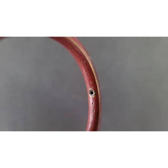 Desert Red Cloisonne Floral Enamel Bangle Bracelet - Picture 8 of 10